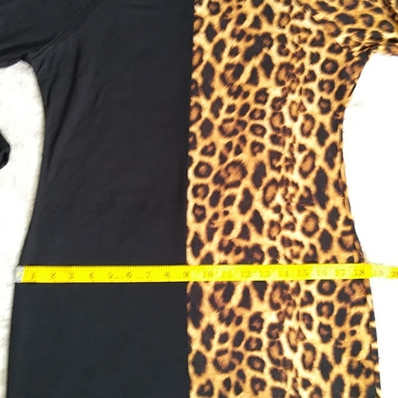 NWOT Arabella Color Block Leopard Print Hooded Dress XL Black Brown - Picture 15 of 16